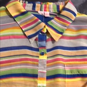 Stripped 100% polyester blouse